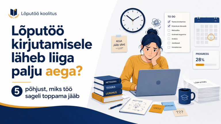Lõputöö kirjutamisele läheb liiga palju aega? Viis põhjust, miks töö sageli toppama jääb
