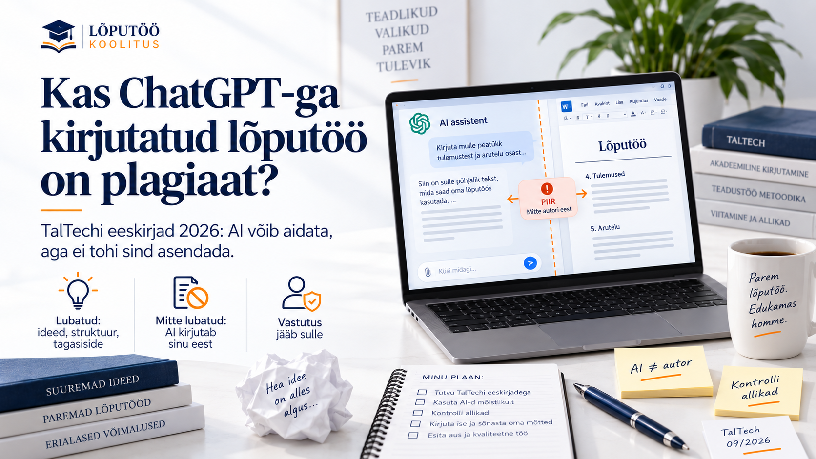 ChatGPT lõputöö plagiaat ja TalTechi AI kasutamise reeglid